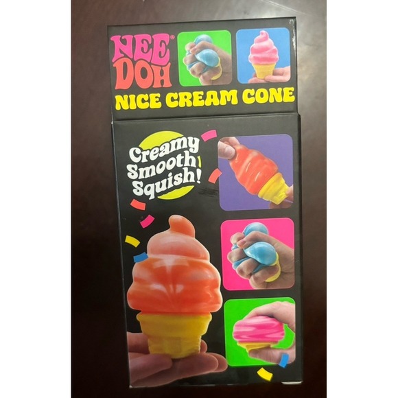 Blue NeeDoh Nice Cream Cone Ice Cream Squishy Toy 2026 Nee Doh Stress Ball NEW - Picture 2 of 2